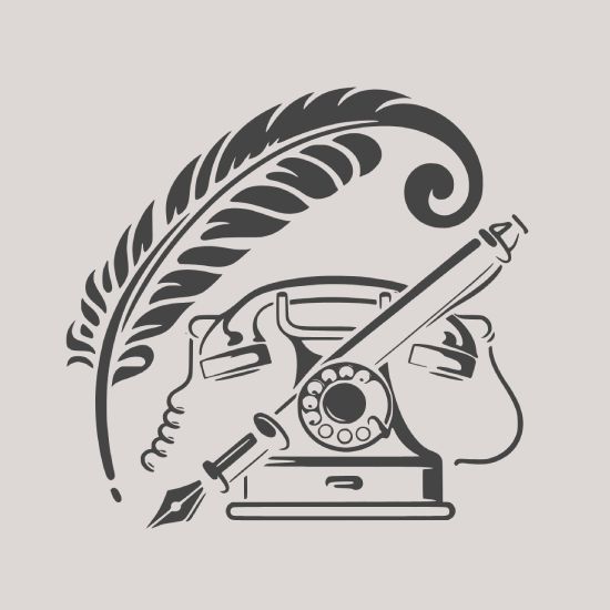 Illustration représentant une plume et un téléphone